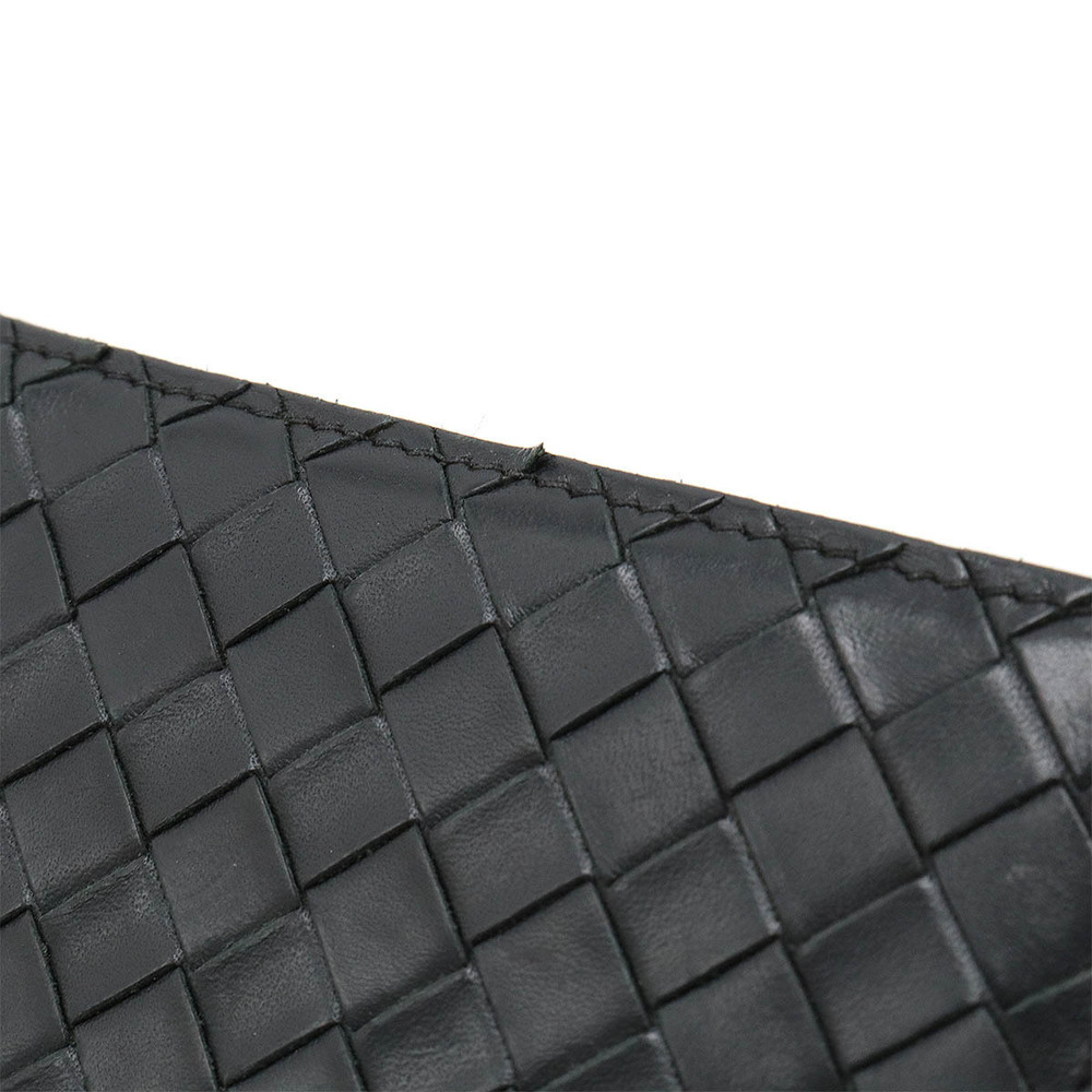 Bottega Veneta Intrecciato Leather Money Clip Bifold Wallet Black - Picture 4 of 8